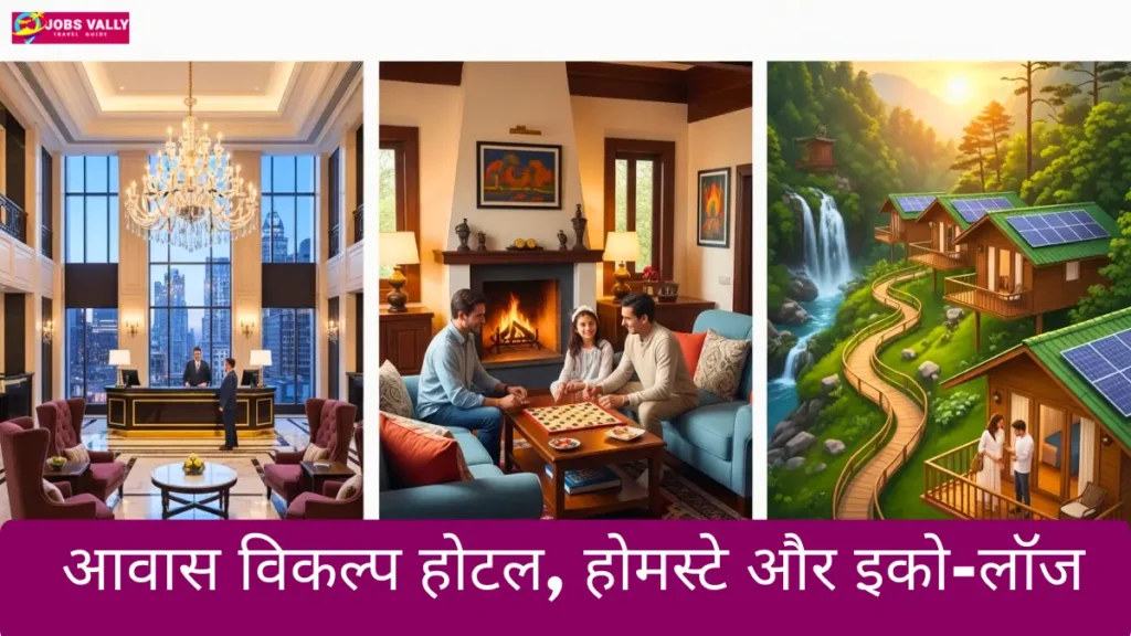 आवास विकल्प होटल, होमस्टे और इको-लॉज