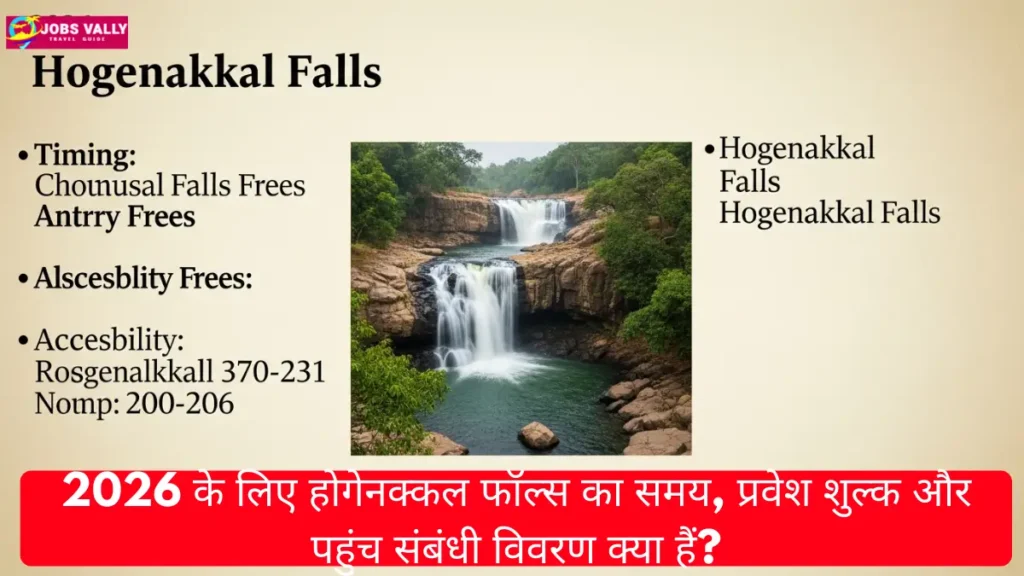 2026 के लिए होगेनक्कल फॉल्स का समय, प्रवेश शुल्क और पहुंच संबंधी विवरण क्या हैं?